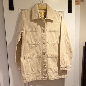 Michael Kors cream Button-Up Jean Jacket car length